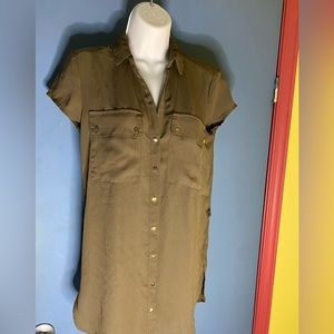 Dynamite Brown Button Up